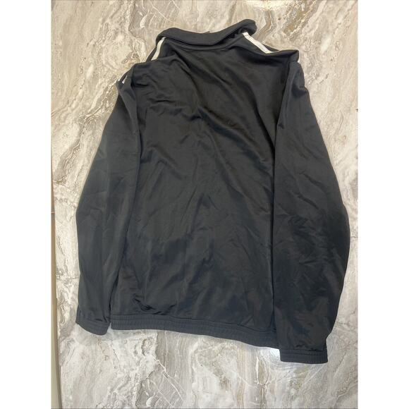 Adidas Black & White Striped Track Suit Jacket Zip Up Size Large - Picture 6 of 6
